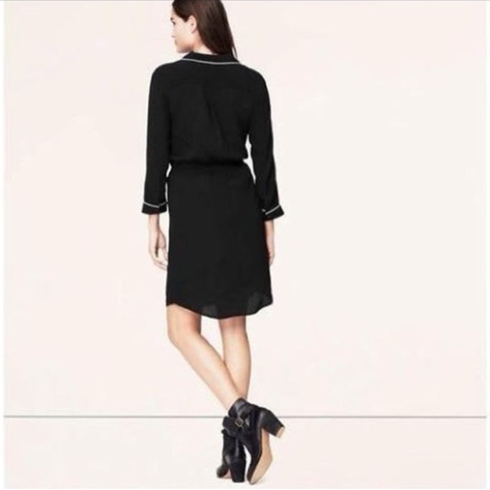 Euc | Loft Collared Button Down Blouson Dress!! - image 2